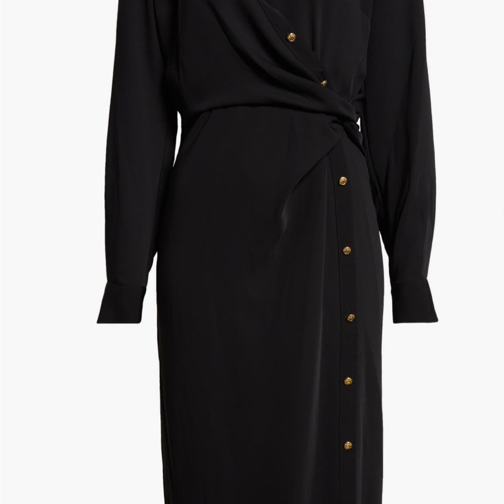 Veronica Beard Elegant Black Button-Down Dress